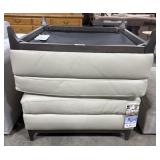 (2) NOS Macyï¿½s Beige Leather Ottoman.