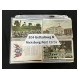 Lot Of Gettysburg & Vicksburg Postcards.