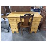 Vtg Blonde Maple Desk.