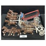 Cast Iron Beer Hauling Horse Carriage.