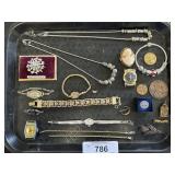 Costume Jewelry, Wrist Watches, Necklaces.