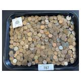 Lot Of Vintage Wheat Pennies & Canadian Cents.