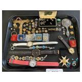 Costume Jewelry, Watches, Pins, Cuff Links.