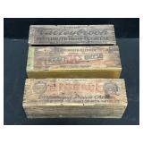 3 Antique Cheese Advertising Crates.