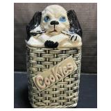 McCoy Dog On Basket Weave Cookie Jar.