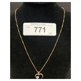 Sterling Silver Necklace Chain & Heart Pendant.