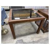 Mid Century Rattan & Cane Wrapped Side Table.