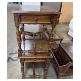 (2) Hekman Inlayed Walnut End Tables.