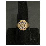 10 KT Gold Patriotic Order Sons Of America Ring.