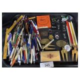 Lot of Advertising Pens, Pencils, Keychains.