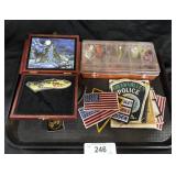 Fishing Lores, Patches, Pocket Knives.