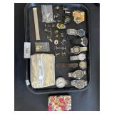 Wallets, Costume Jewelry, Wrist Watches.