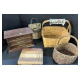 Longaberger Basket, Jewelry Box, Woven Baskets.