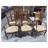 (5) French Country Ladder Back Rush Seat