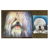 2 Oil On Canvas Dog Paintings.