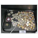 Lot Of American & Foreign Currency. Tokens.