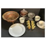 Carnival & EAPG Glass, Teacup Set, Plate, Barrel
