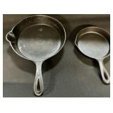 Favorite Piqua Ware & 7in Cast Iron Pans.