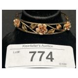 Krementz Open Cuff Rose Bracelet.