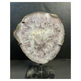 Natural Amethyst Slice W/ Stand.