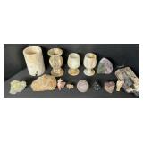 Natural Crystals, Stone Goblets, Vases, Figurines.