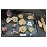 Raw Crystals, Gemstones, Spheres, Knife, Geodes.