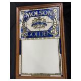 Molson Beer Stained Glass Adv Sign.
