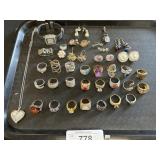 Sterling Silver Rings, Costume Jewelry.