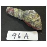 Hand Carved Skull Blood Jasper Gemstone Pipe.