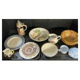 Spongeware Plates & Bowl, Porcelain Serviceware.