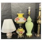 Brass Eagle, Hurricane Style, & Seashell Lamps.
