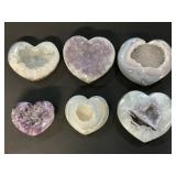 Heart Carved Amethyst & Brazilian Agate.
