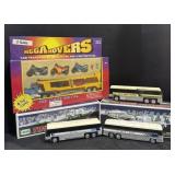 2 Hess Trucks, NOS Mega Movers Set, Bus Still