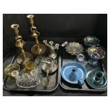 Vintage Brass & Glass Candle Holders.