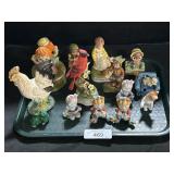Vintage Figurines, Rooster, Raggedy Anne.