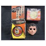 Vintage Halloween Masks & Wigs.