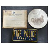 Fire Police Plate, Police Training Certificate