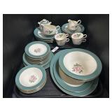 Life Time China Co, Cameo Floral Dinnerware Set.