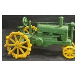 Cast Iron John Deere Style Toy Tractor.