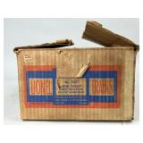 Lionel Train Engine, Caboose, Tank Car, Box Car.