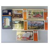 Model Train Buildings, Crane, Shops, Apartment.