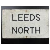 Wooden Leeds North British Station Sign.