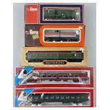 Passenger, Tanker, & Sliding Door Train Cars.