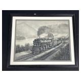 Framed Charles L Amos 1984 Charcoal Etching.