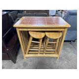 Blonde Oak & Tile Hightop & Stools.