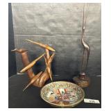 Hand Carved Wood Sculptures, Chinese Export Plate