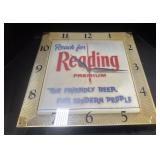 Reading Premium Beer Advertising Clock.