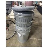 (4) Galvanized Waste Bins.