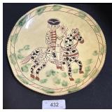 Breininger Pottery Reware Soldier On Horse Plate.