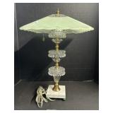Beautiful Glass & Crystal Art Deco Table Lamp.